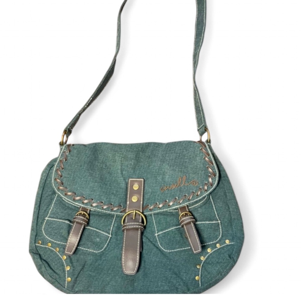 O'Neill Teal Shoulder Bag with Buckle Accents